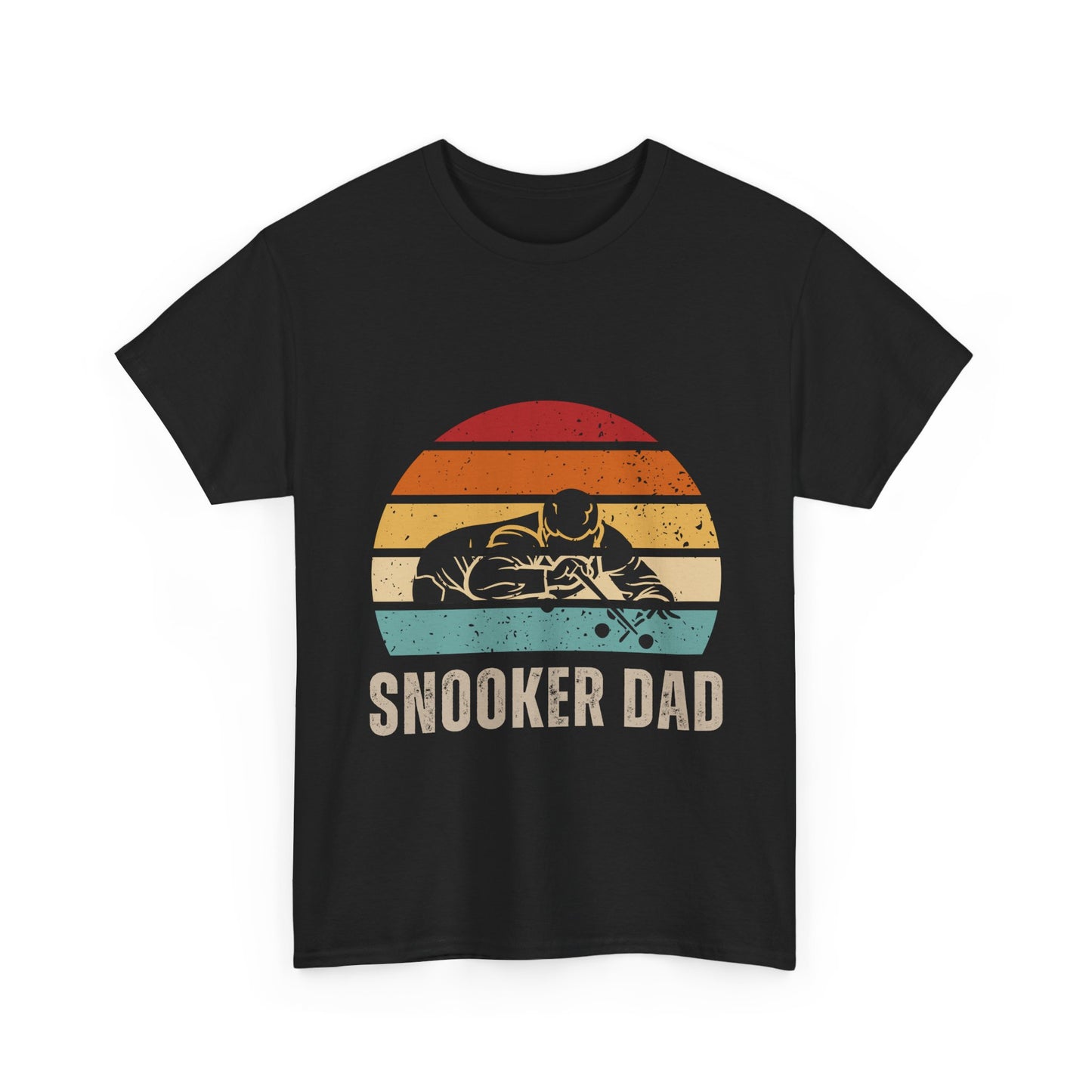 Snooker Dad T-Shirt — Retro Sunset Pool Player Tee for Billiards Lovers