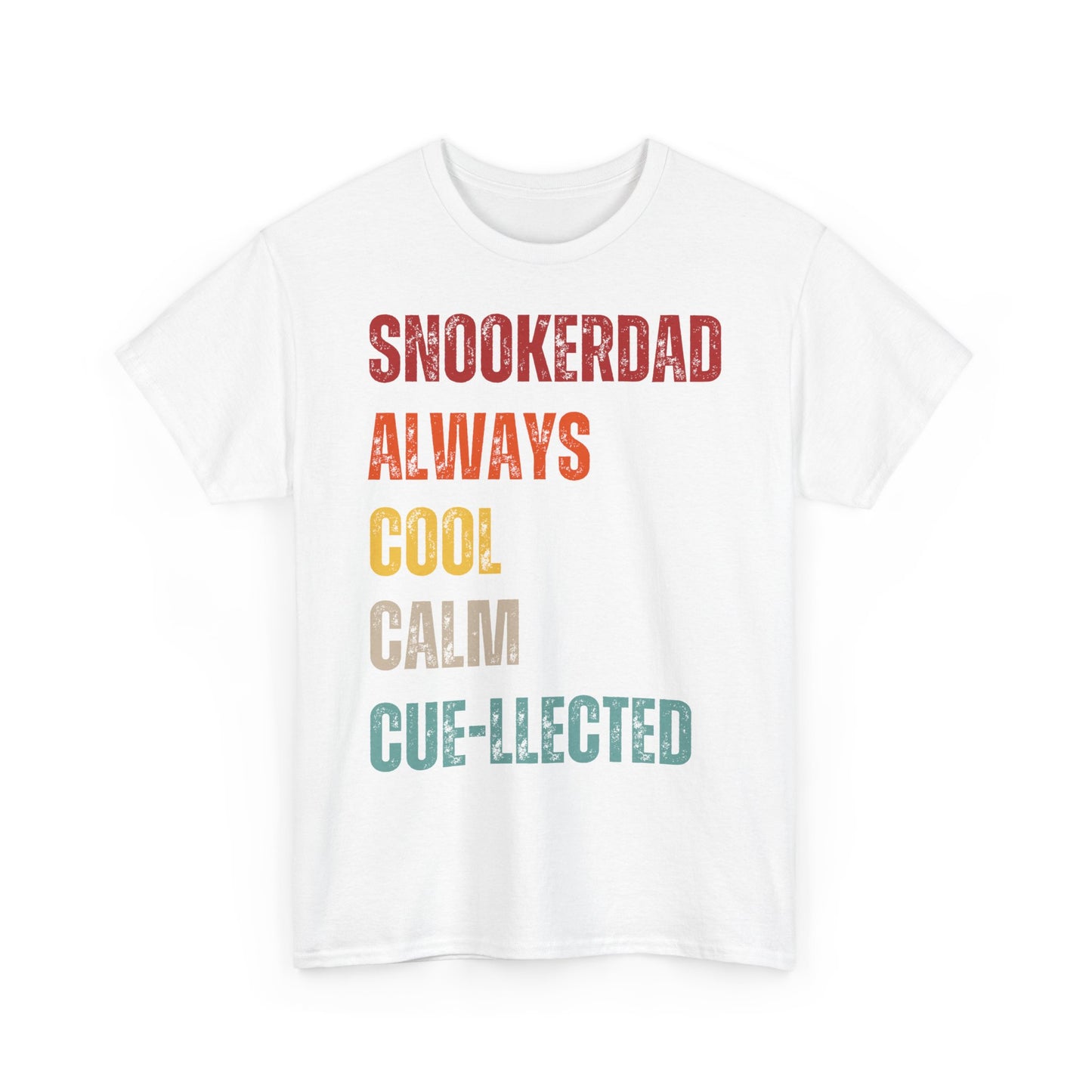 Snooker Dad T‑Shirt - "Snookerdad. Always. Cool. Calm. Cue-llected." Retro Pool Player Tee