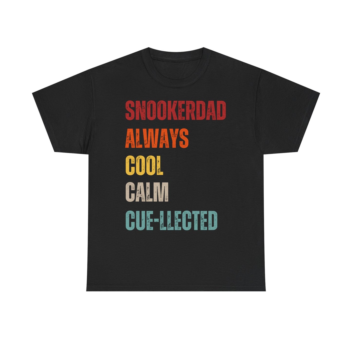 Snooker Dad T‑Shirt - "Snookerdad. Always. Cool. Calm. Cue-llected." Retro Pool Player Tee