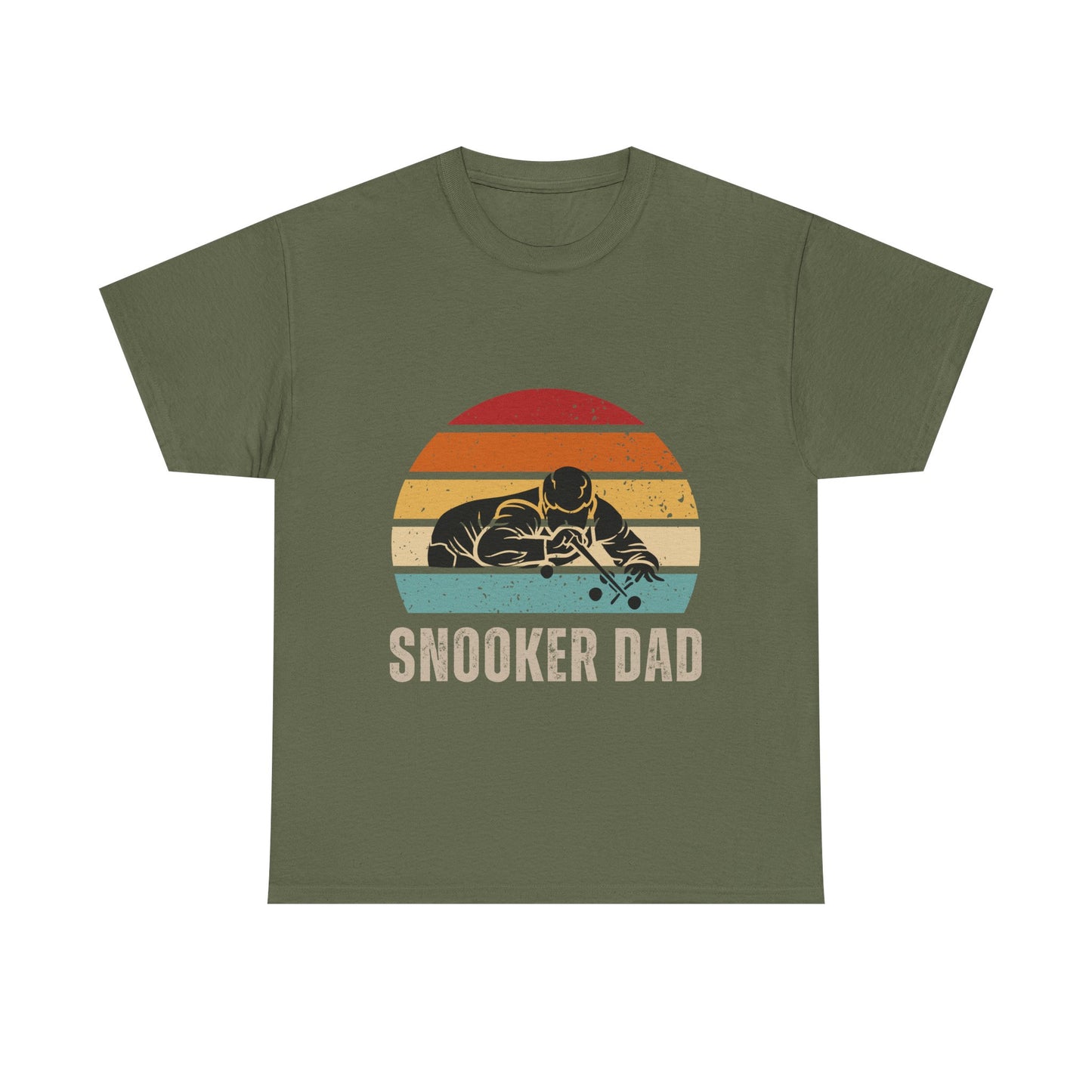 Snooker Dad T-Shirt — Retro Sunset Pool Player Tee for Billiards Lovers