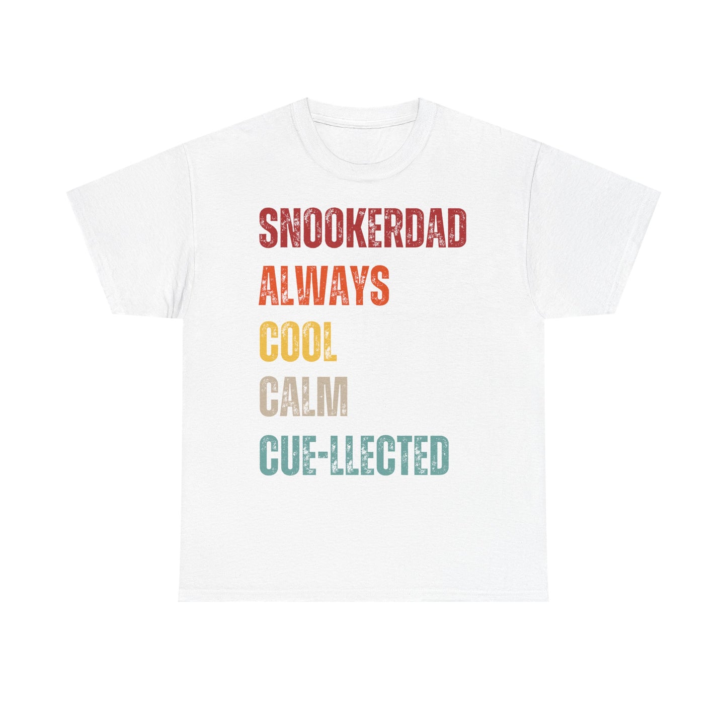 Snooker Dad T‑Shirt - "Snookerdad. Always. Cool. Calm. Cue-llected." Retro Pool Player Tee