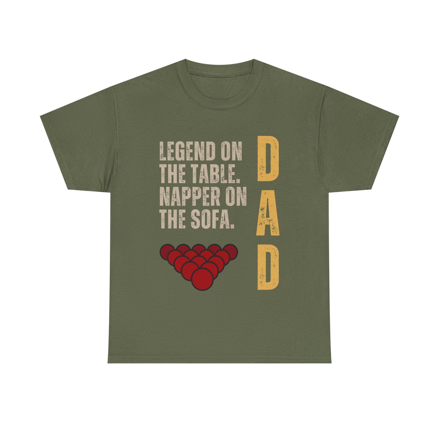 Dad Snooker Player T‑Shirt — "Legend on the Table. Napper on the Sofa." Billiards Father's Day Tee