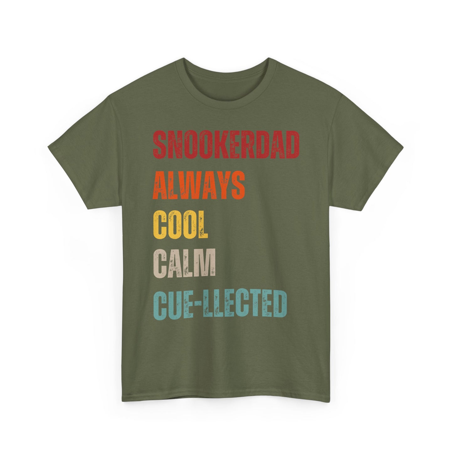 Snooker Dad T‑Shirt - "Snookerdad. Always. Cool. Calm. Cue-llected." Retro Pool Player Tee