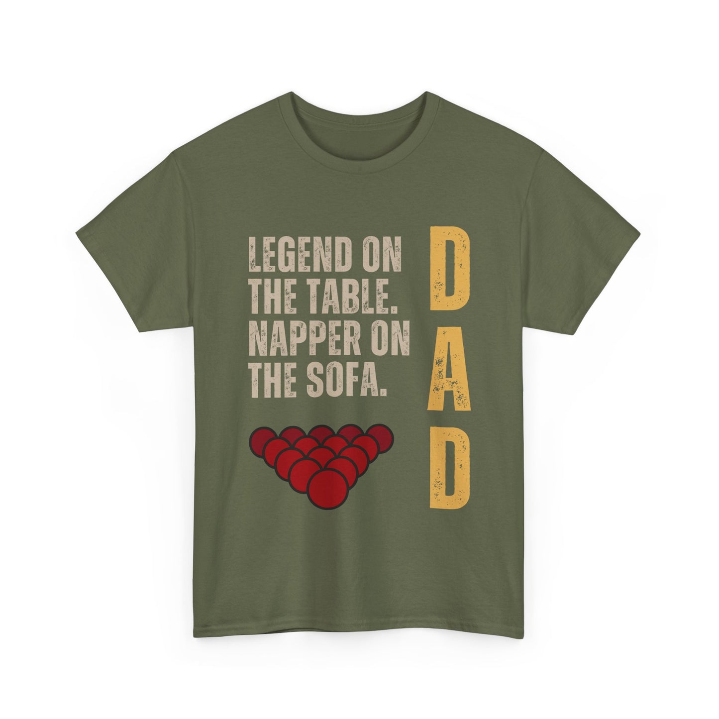 Dad Snooker Player T‑Shirt — "Legend on the Table. Napper on the Sofa." Billiards Father's Day Tee